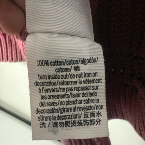 Y2K Victoria’s Secret PINK Chunky Distressed Open Pink Sun Washed Cardigan M - Picture 4 of 8